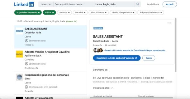 Cercare lavoro su LinkedIn