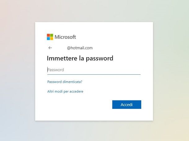 Come cambiare password email Outlook