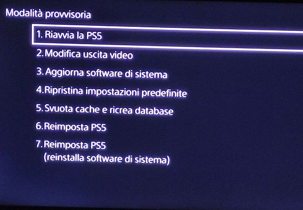 Come togliere la modalità provvisoria: PS4