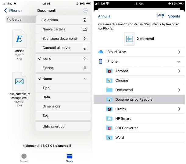 Come creare cartelle file su iPhone