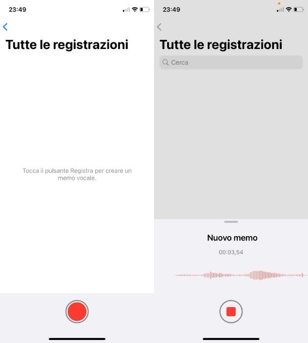 Registrazione memo vocale iPhone