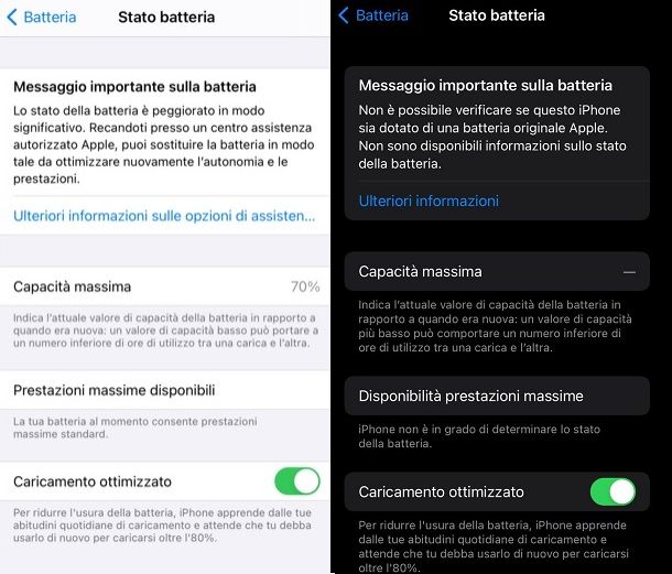 Stato batteria iPhone come cambiare