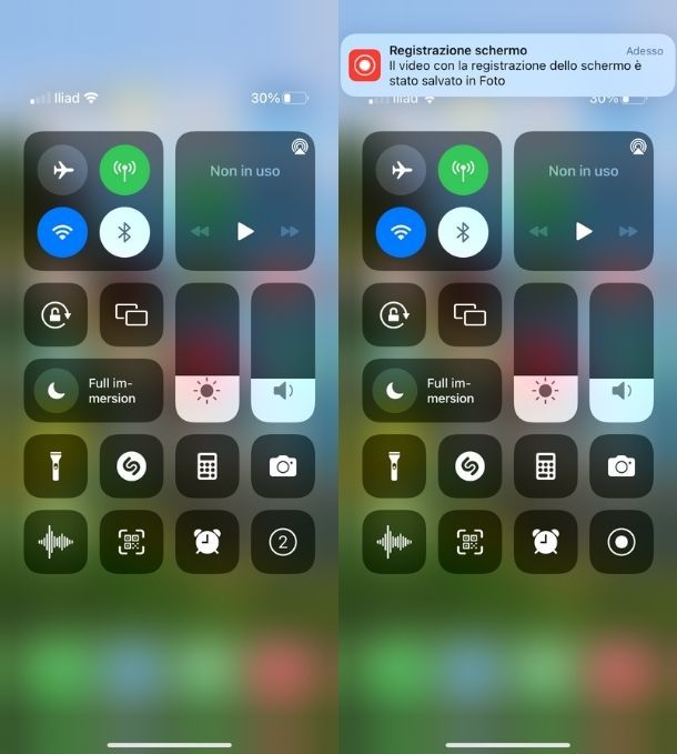 Registrazione schermo iPhone