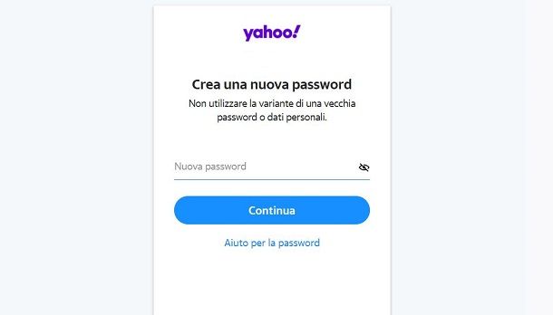 Come cambiare password email Yahoo