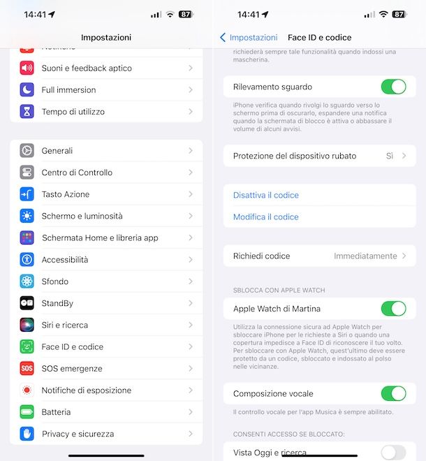 iOS codice di sblocco