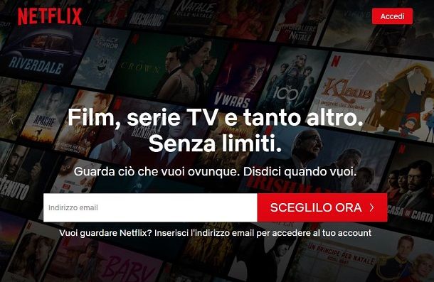 Registrazione account Netflix