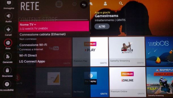 Connettere lo Smart TV LG a Internet