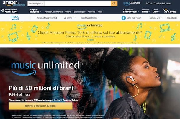 Come funziona Amazon Music Unlimited