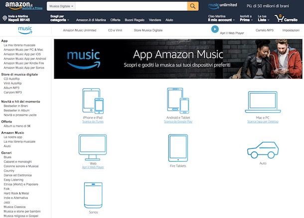 Come funziona Amazon Music Unlimited