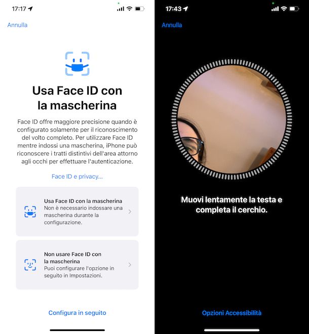 Face ID con mascherina