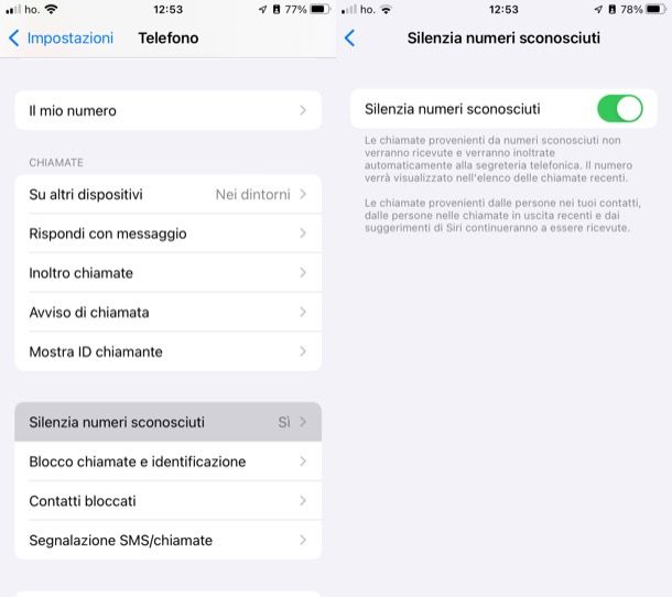 Silenziare chiamate iPhone