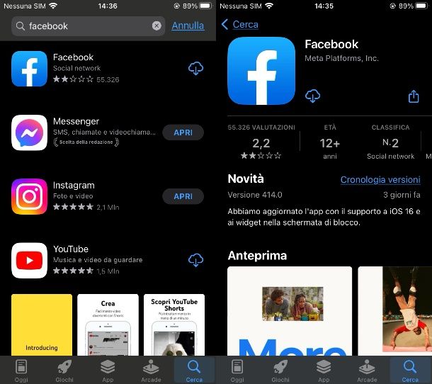 Come reinstallare Facebook su iPhone