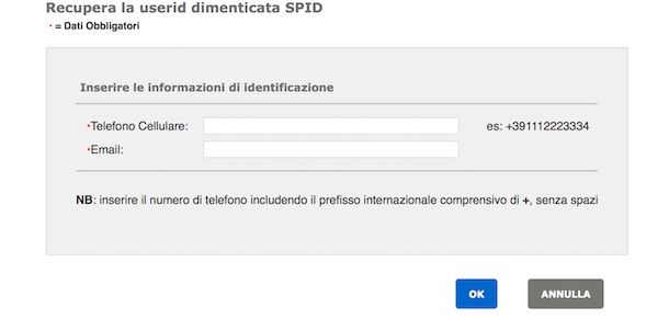 Credenziali SPID smarrite