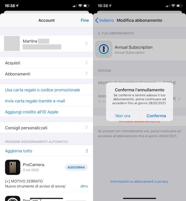 Come disattivare abbonamenti Apple