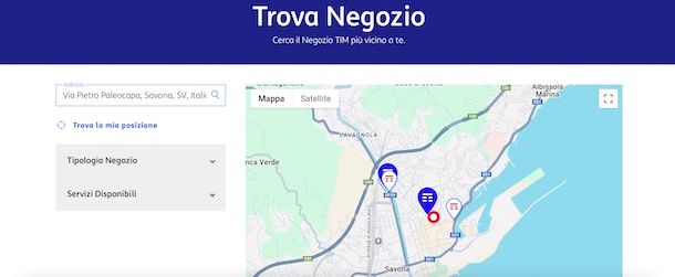 Trova negozio TIM