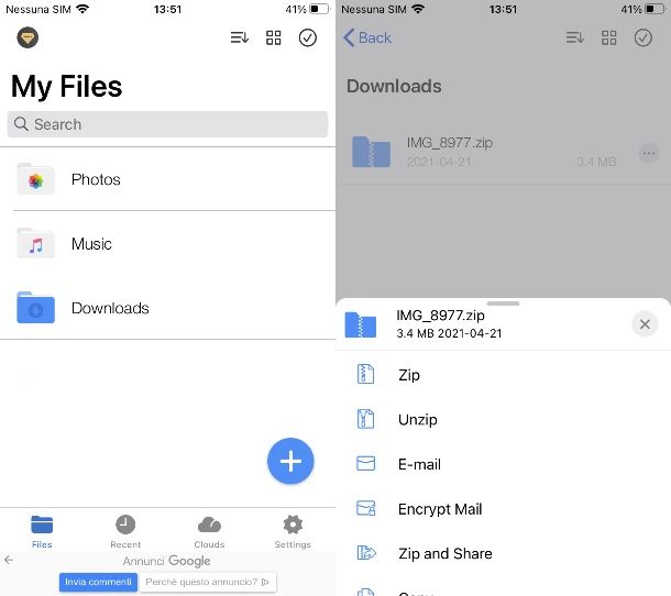 App per aprire file zip