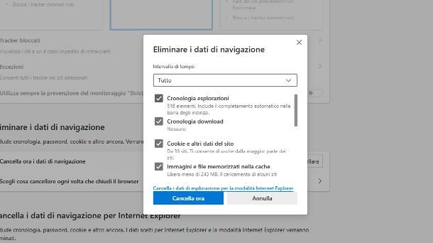 Come si elimina la cronologia su Edge
