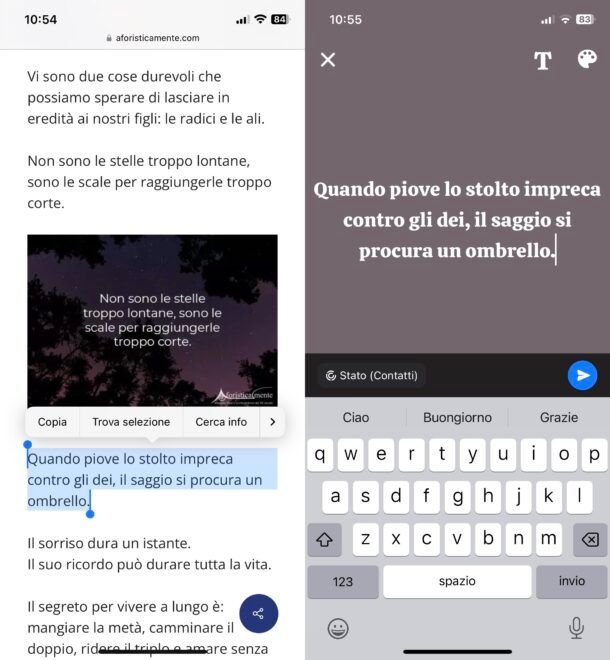 Cosa scrivere sullo stato di WhatsApp