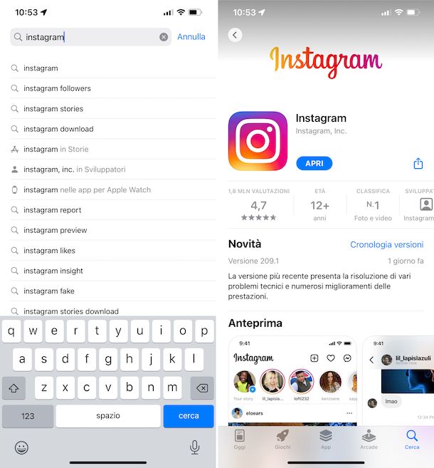 Instagram App Store iPhone