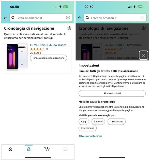Come si elimina cronologia
