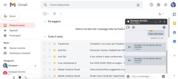 Hangouts su Gmail