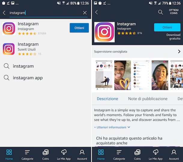 Amazon Appstore Instagram Android