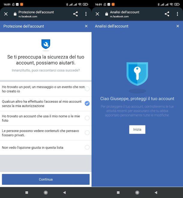 Recuperare account Facebook hackerato