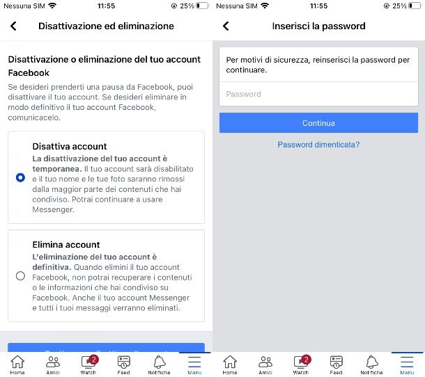 Come disattivare l'account di Messenger