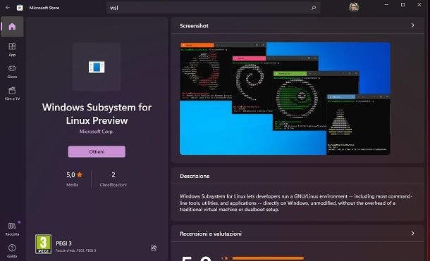 Sottosistema Windows per Linux Windows 11