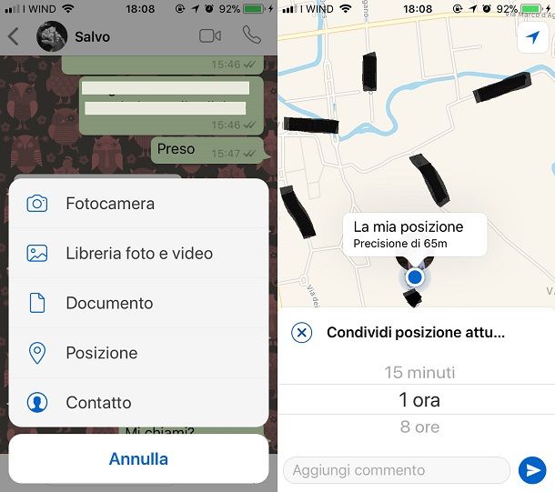 Come condividere la posizione in tempo reale su WhatsApp