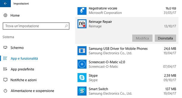 Come eliminare Reimage Repair