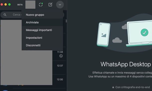 Vedere chat archiviate WhatsApp
