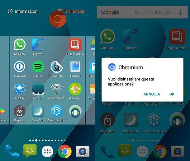 Come disinstallare Chromium da Android