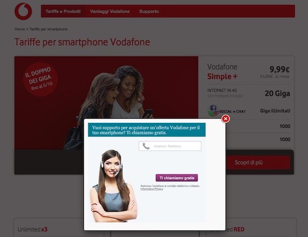 Come passare a Vodafone con operatore