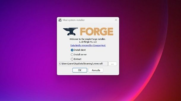 Come installare Forge Minecraft