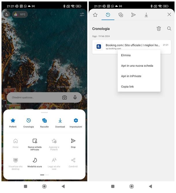 Come si elimina la cronologia su Edge