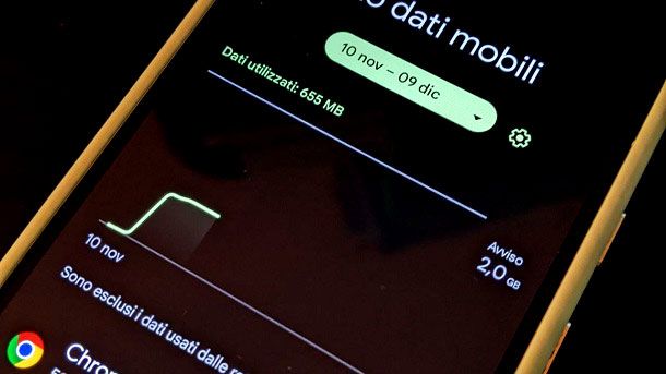 Verificare il consumo di dati Android