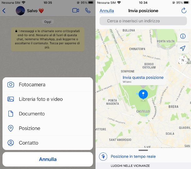 Come condividere la posizione su WhatsApp