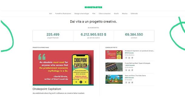 Kickstarter portale italiano