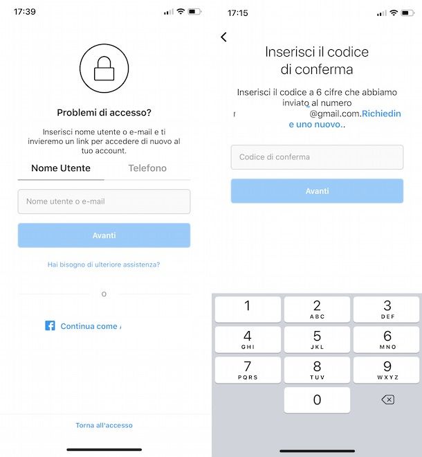 Come recuperare account Instagram senza password