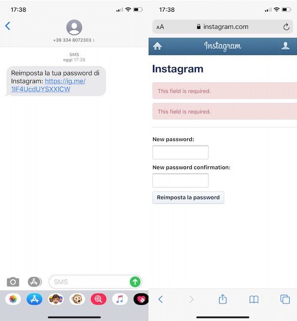 Come recuperare password Instagram con numero di telefono