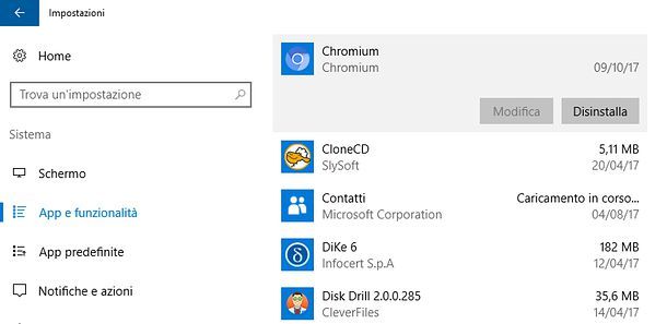 Come disinstallare Chromium