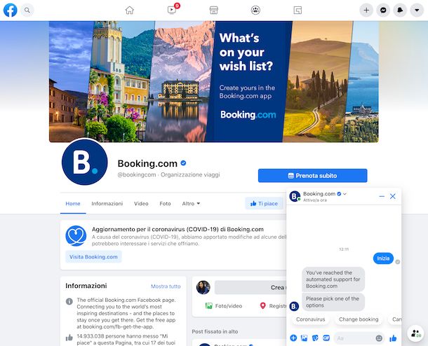 Booking Facebook
