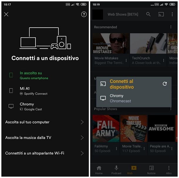 App compatibili con Chromecast