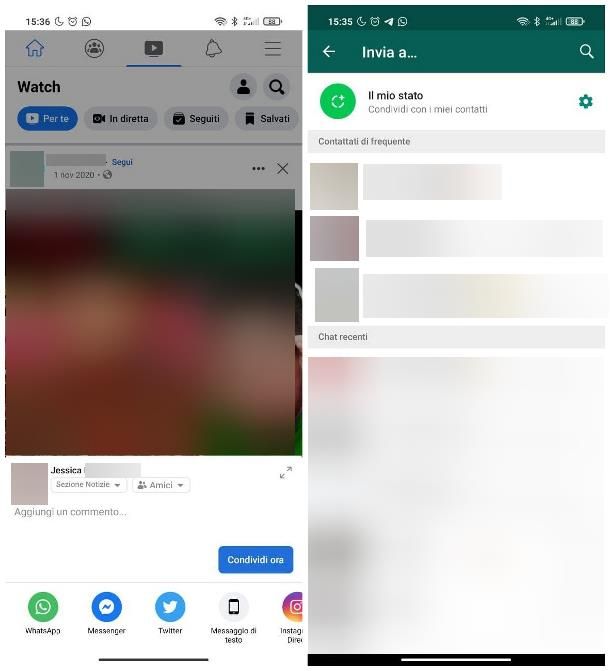 Come condividere un video da Facebook a WhatsApp su Android