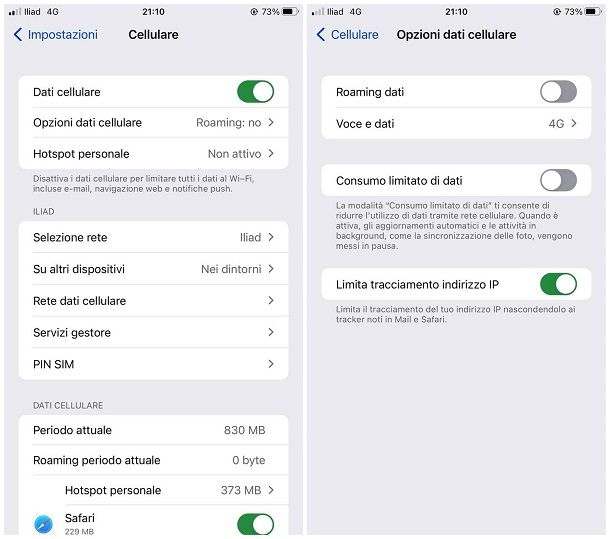 Come disattivare il roaming su iPhone