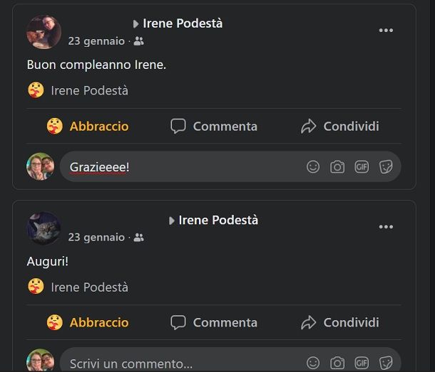 Rispondere ai commenti