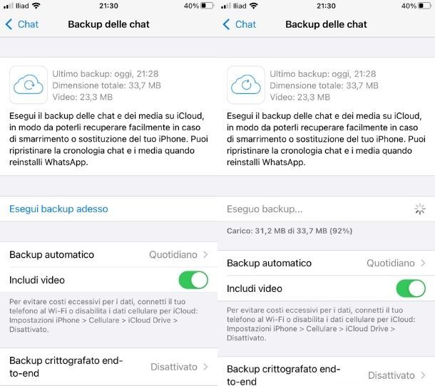 Che cos'è il backup di WhatsApp