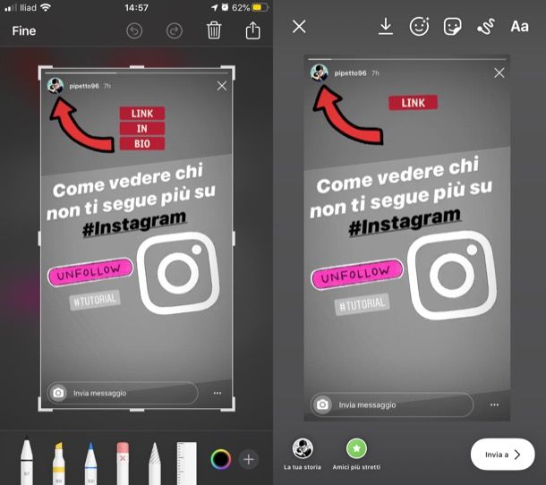Screenshot Storia Instagram