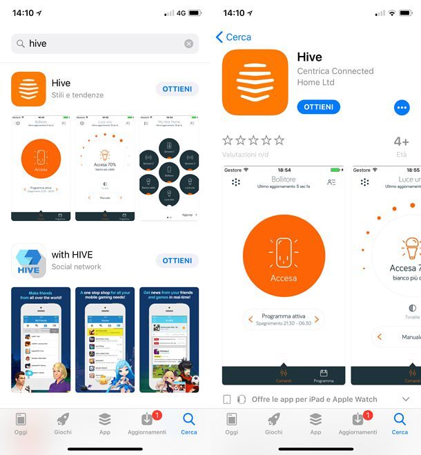 Installazione app HIVE iOS